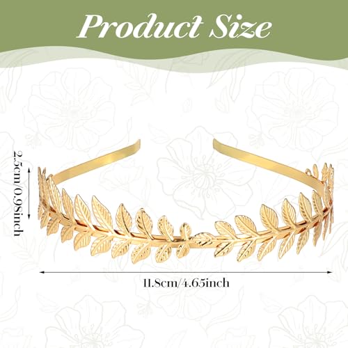 Romantic Gold Headpiece for Women Girls Bridesmaid Bride Gold Leaf Greek Crown (Golden)  
Women Girls Bridesmaid Bride R