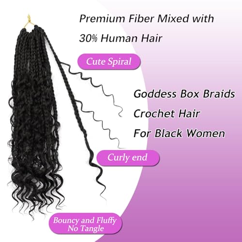 **7 Packs Boho Crochet Braids with 30% Human Hair for Women**
| **30% Human Hair Boho Crochet Braids Pre-Looped for Wom