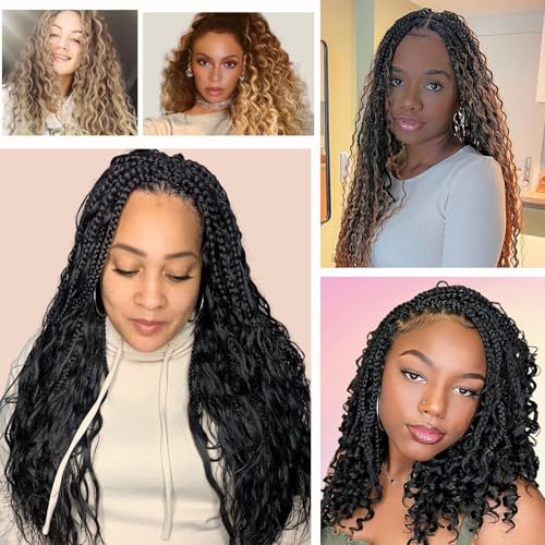 8 Packs Boho Crochet Braids for Black Women
| 18 Inch Curly Ends Crochet Braids for Black Women
| Goddess Box Braids Pr