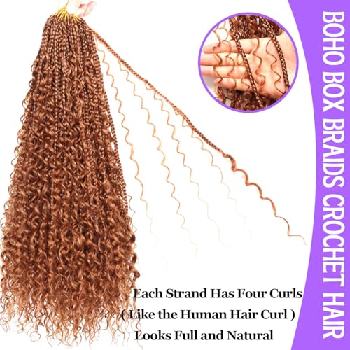 Boho Goddess Box Curly Crochet Hair for Black Women-8 Packs 24 Inch Pre Looped Braids (30#, 24 Inch (Pack of 8))  
Boho