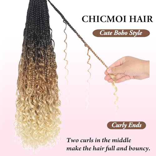 20 Inch Boho Box Braid Crochet Hair for Black Women Ombre Blonde Bohemian Style
| Pre Looped Goddess Box Braid Crochet