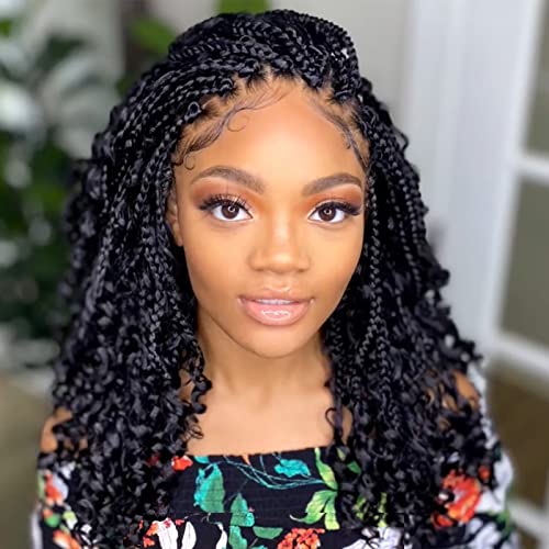 Goddess Box Braids Crochet Hair for Woman Bohemian Hippie Braid Synthetic Braiding Hair Extension 12 Inch 7 Packs Short